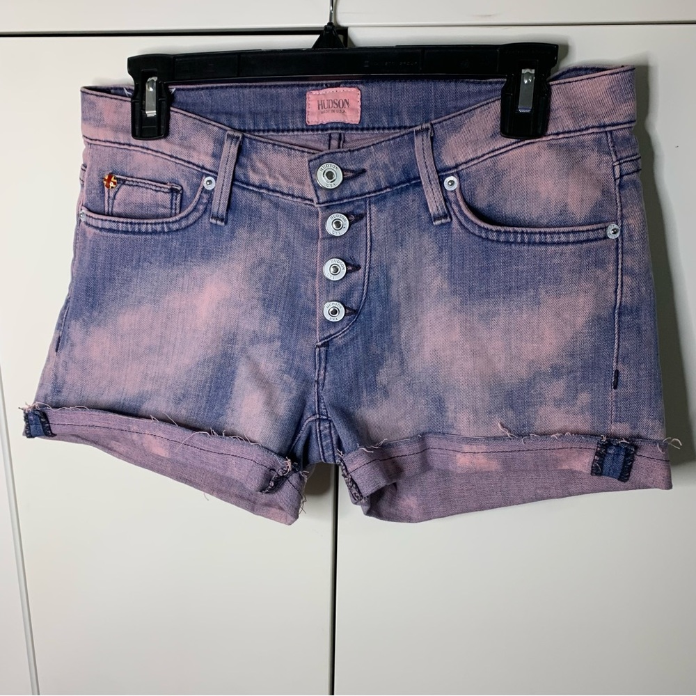 Hudson Jeans Pink and Purple Jean Shorts